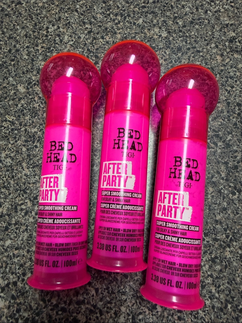 BedHead After Party Super Smoothing Cream - Bright Pink Bottle - Lot:3